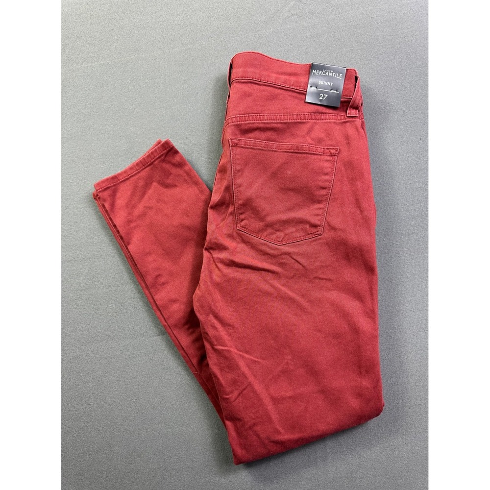 J.Crew Mercantile Women's Skinny Jeans Size 27 Brick Red Burnt Orange‎ E6687 NEW